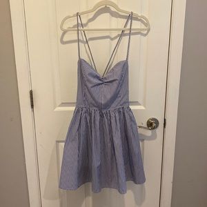Blue and white stripe size M dress